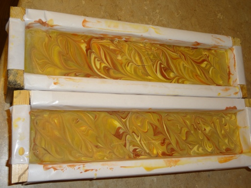 Pumpkin Soap in the molds