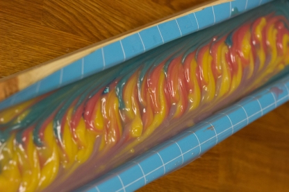 This soap was thick too, but I liked the swirls more here.